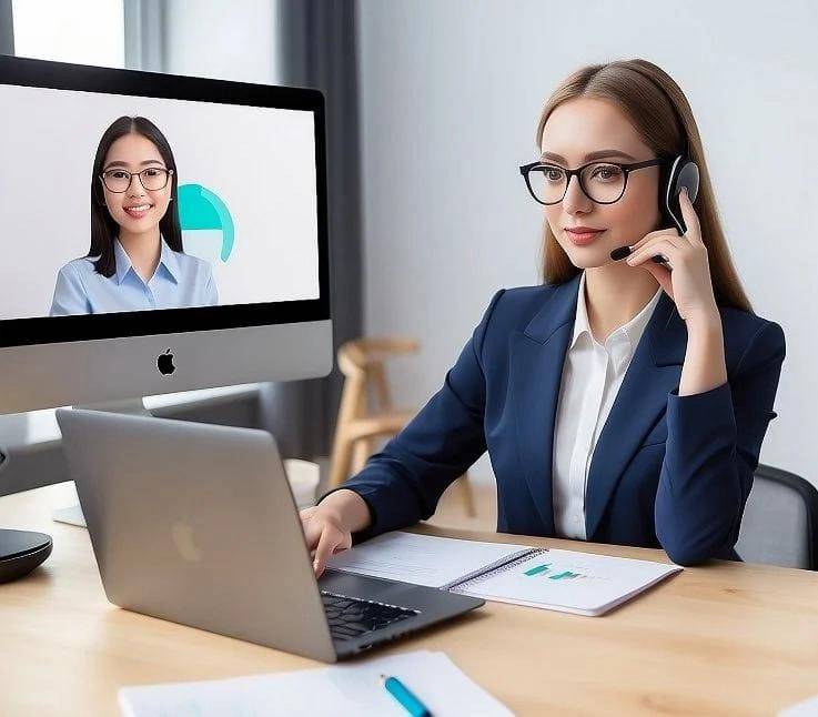 A girl working on laptop